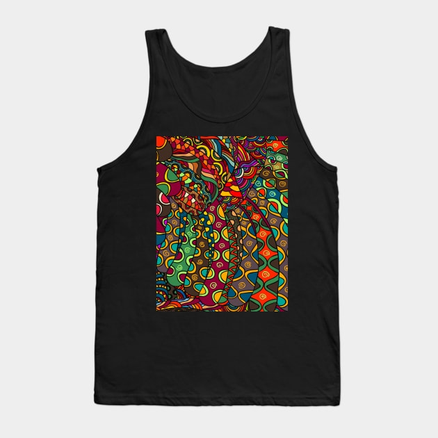 African Style No13, Tribal dance Tank Top by Jirka Svetlik